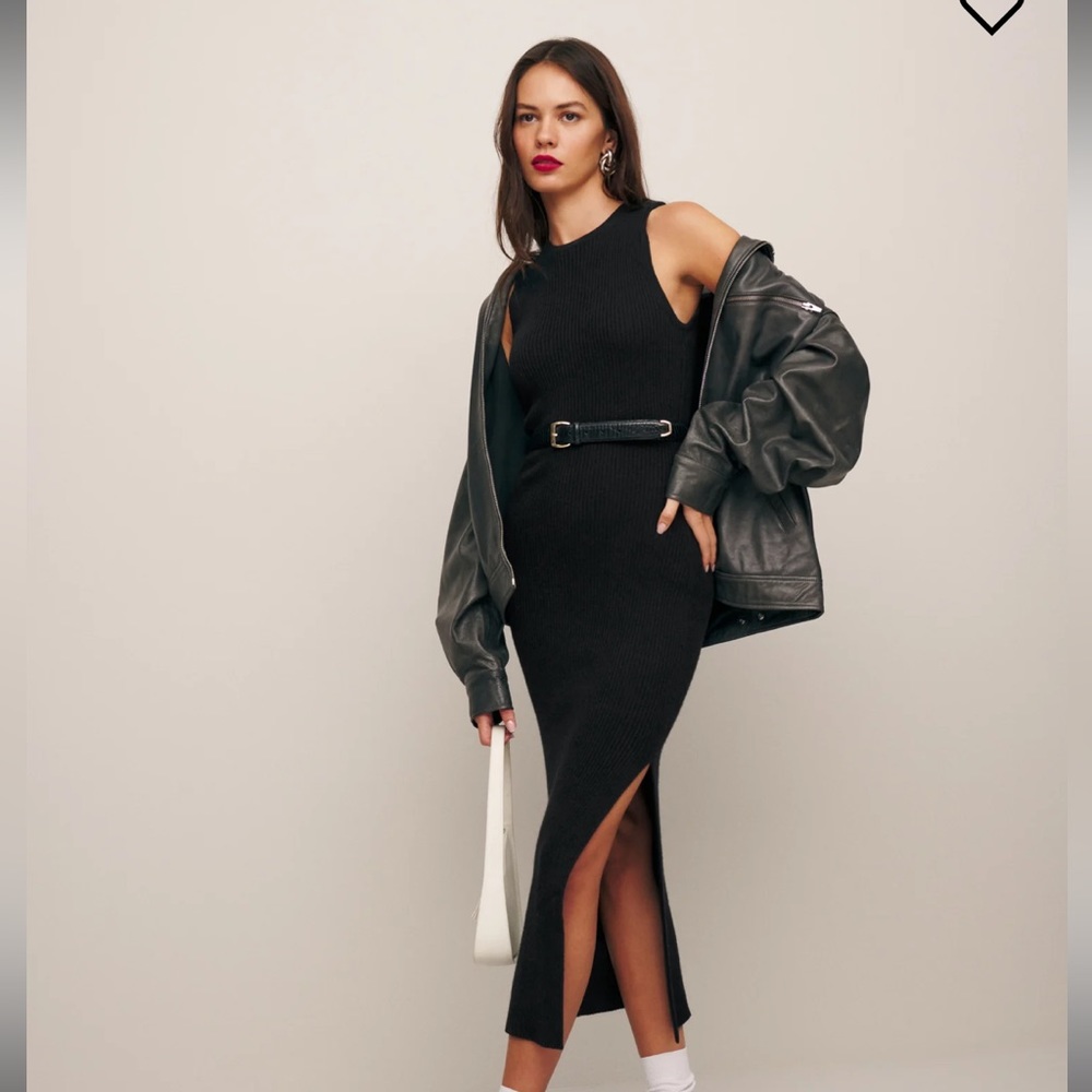 Reformation Basil Cashmere Sleeveless Sweater Dress